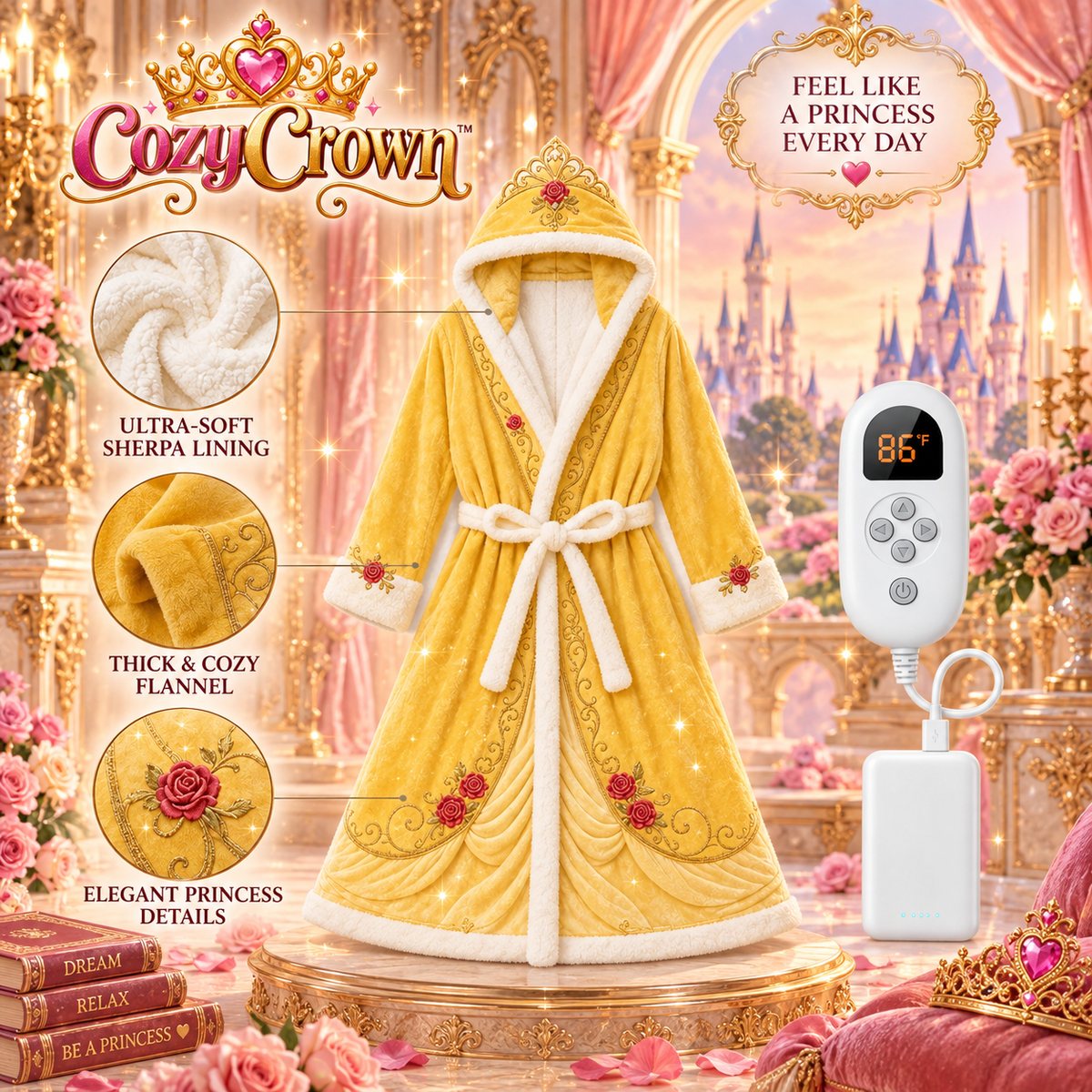 CozyCrown Royal Beauty heated robe